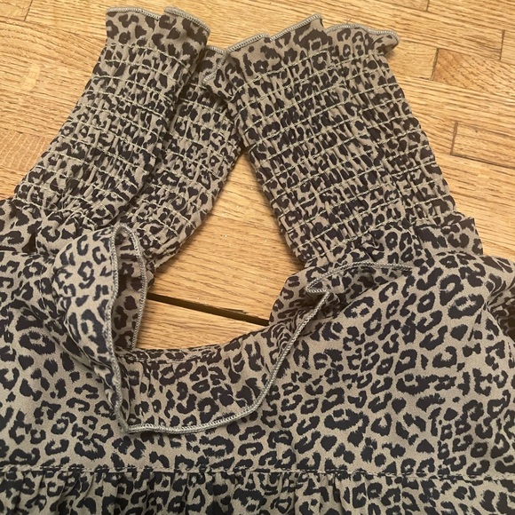 Free People Blue Cheetah Work Top - Picture 3 of 5